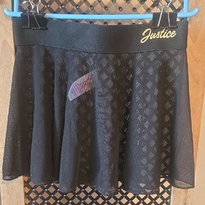 Justice Black Mesh Mini Skirt